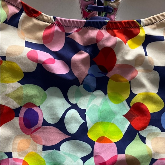 SHAN rainbow abstract one piece swimsuit, size 10 *as is - Picture 8 of 9